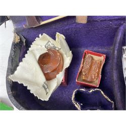 German trade violin c1900 the 36cm two-piece maple back impressed 'Stainer', maple ribs and spruce top, bears label 'Jacobis Stainer in Absam prope Oenipontum 17**' L59cm; in carrying case marked 'The Improved Dome' with bow