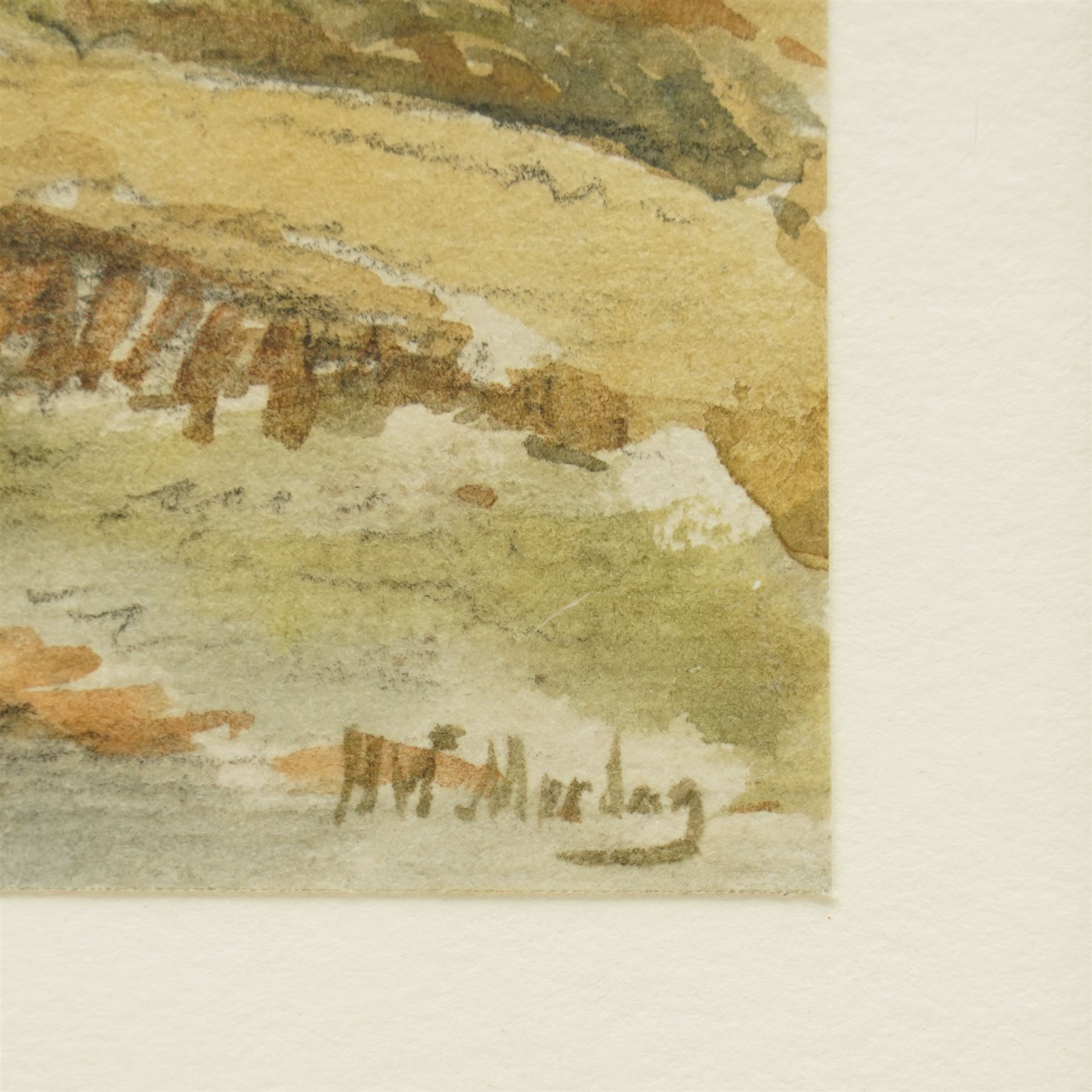 Hendrik-Willem Mesdag (Dutch 1831-1915): Fishing Boats on the Estuary, watercolour signed 16cm x 20cm