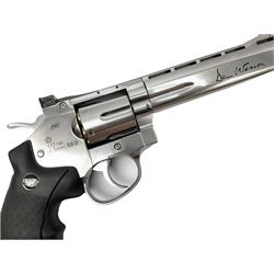 Dan Wesson CO2 .177 six-shot air pistol with highly polished finish, serial no.12F25491, L32cm
