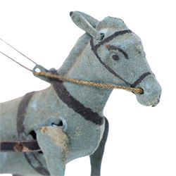 1920s Lehmann tinplate clockwork 'The Balky Mule Clown' no.425, with lithographed details, fixed key, H13cm, L20cm