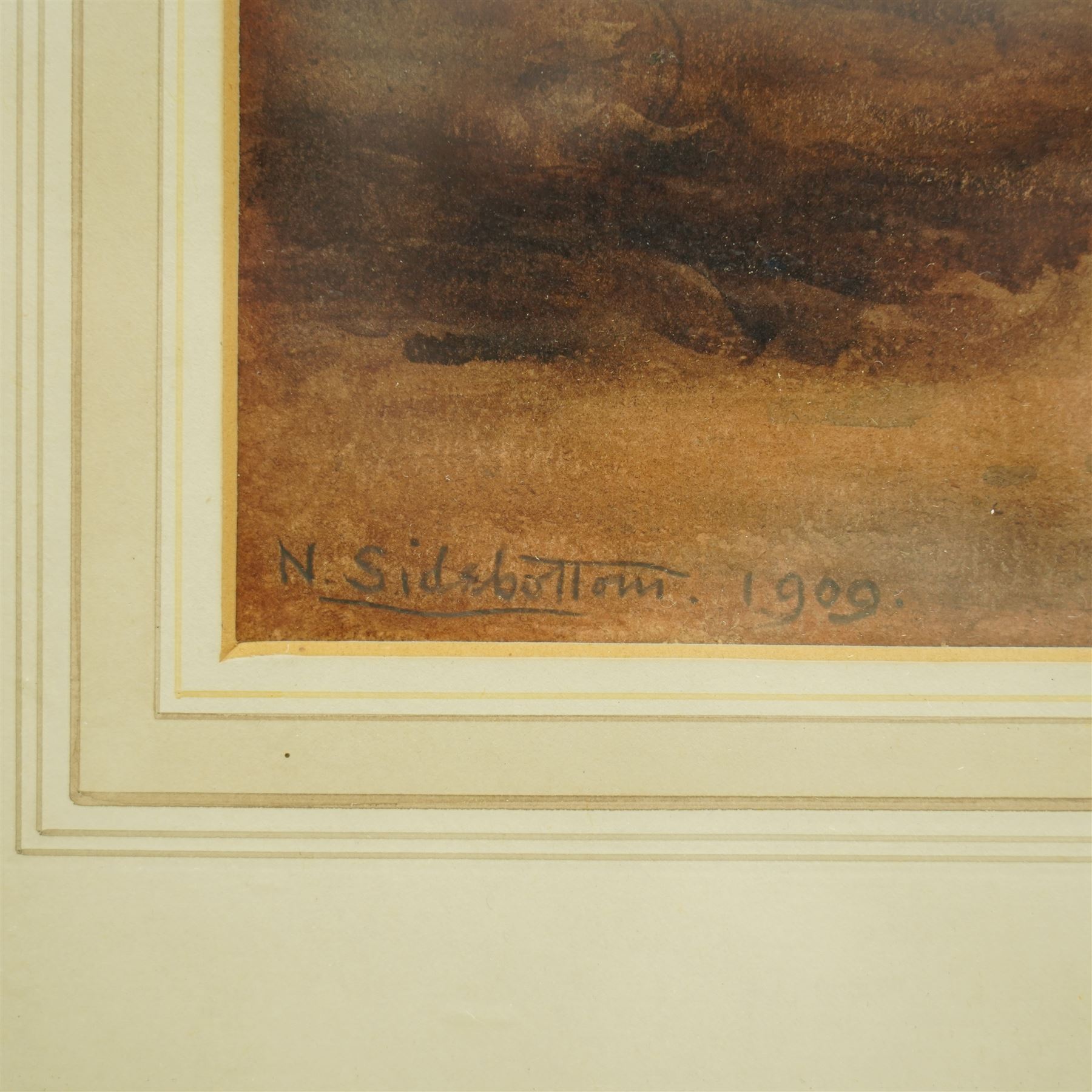 Neville Sidebottom (British fl. 1910-1914): Sailmaker's Workshop, watercolour signed and dated 1909, 36cm x 44cm