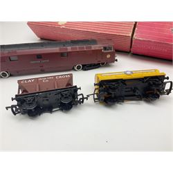 Hornby '00' gauge - LNER Heavy Goods Electric train Set with Class B12 4-6-0 locomotive No.8509, tender, seven wagons and accessories; boxed; Class 52 'Western' Diesel Hydraulic C-C locomotive 'Western Courier' No.D1062; Class 3F 'Jinty' 0-6-0 tank locomotive No.47606; and six goods wagons; two power controllers and oddments of track; all unboxed; together with Hornby Dublo TPO Mail Van Set with separate Line Side Apparatus and Junction Signals; all boxed