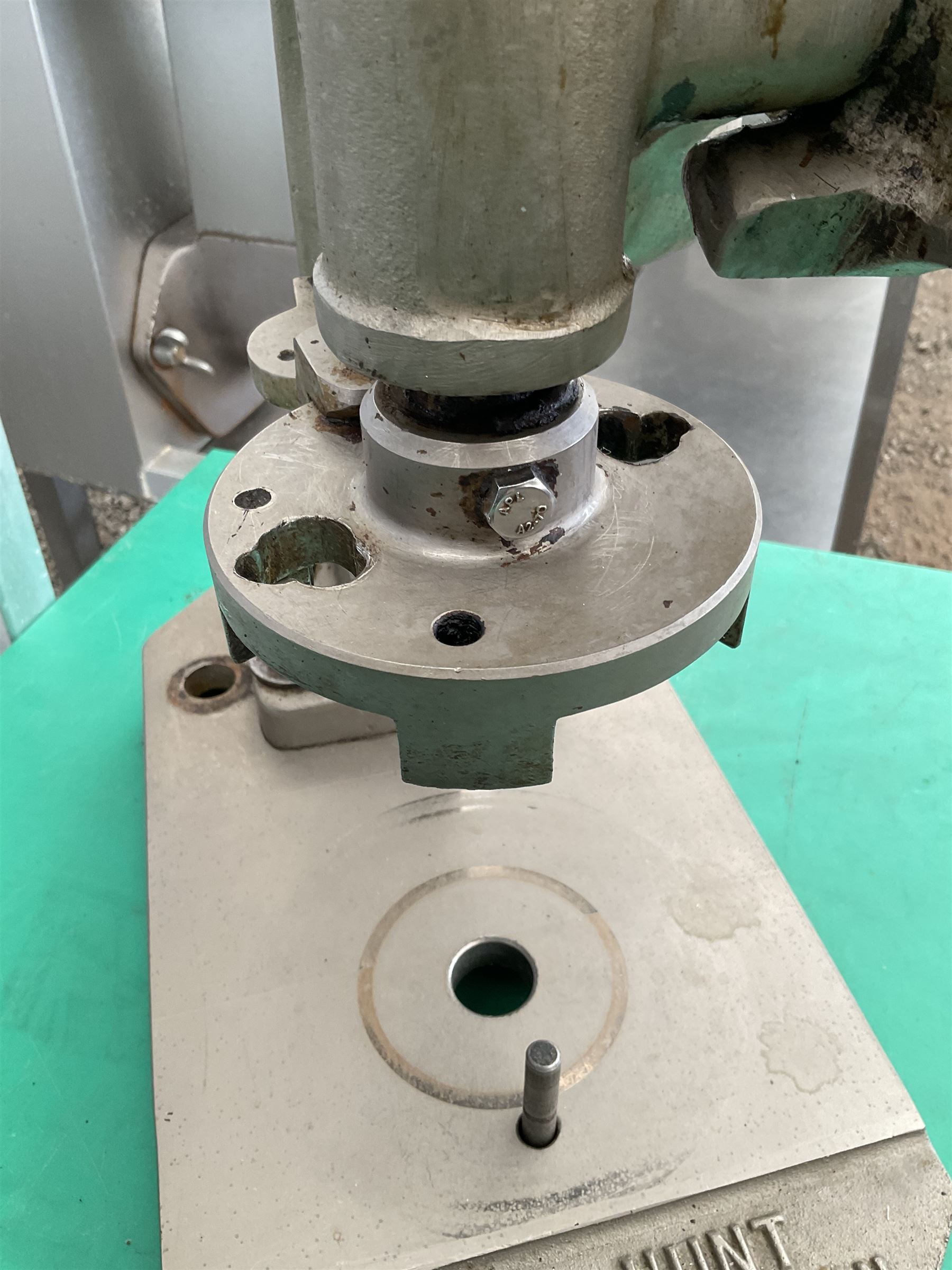 John Hunt Alma Works Bolton - cast iron pie press - THIS LOT IS TO BE COLLECTED BY APPOINTMENT FROM DUGGLEBY STORAGE, GREAT HILL, EASTFIELD, SCARBOROUGH, YO11 3TX