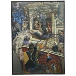 Victoria Brill (British 1958-): The Overmantle Mirror, limited edition colour print signed dated '85 and numbered 24/100 in ink 78cm x 56cm
