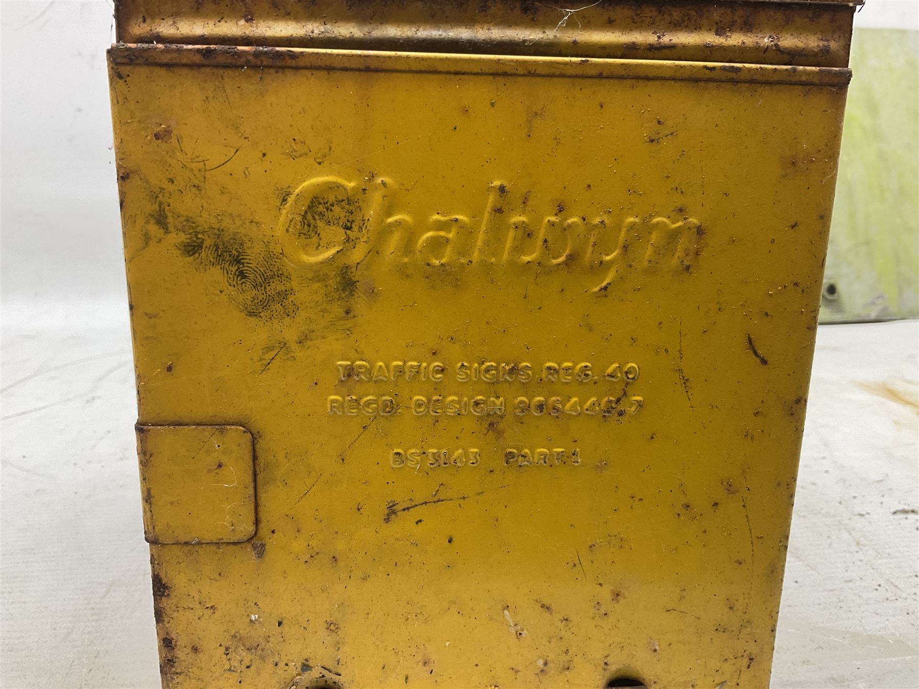 Victorian cast iron railway wagon plate, 'To Carry 10 Tons 4012, Registered by LNER-D 1898', together with a similar mid 20th century example, a smaller cast iron LMS wagon plate, Chalwyn signalling lamp, Give Way to Trains enamel sign and an enamel signal sign