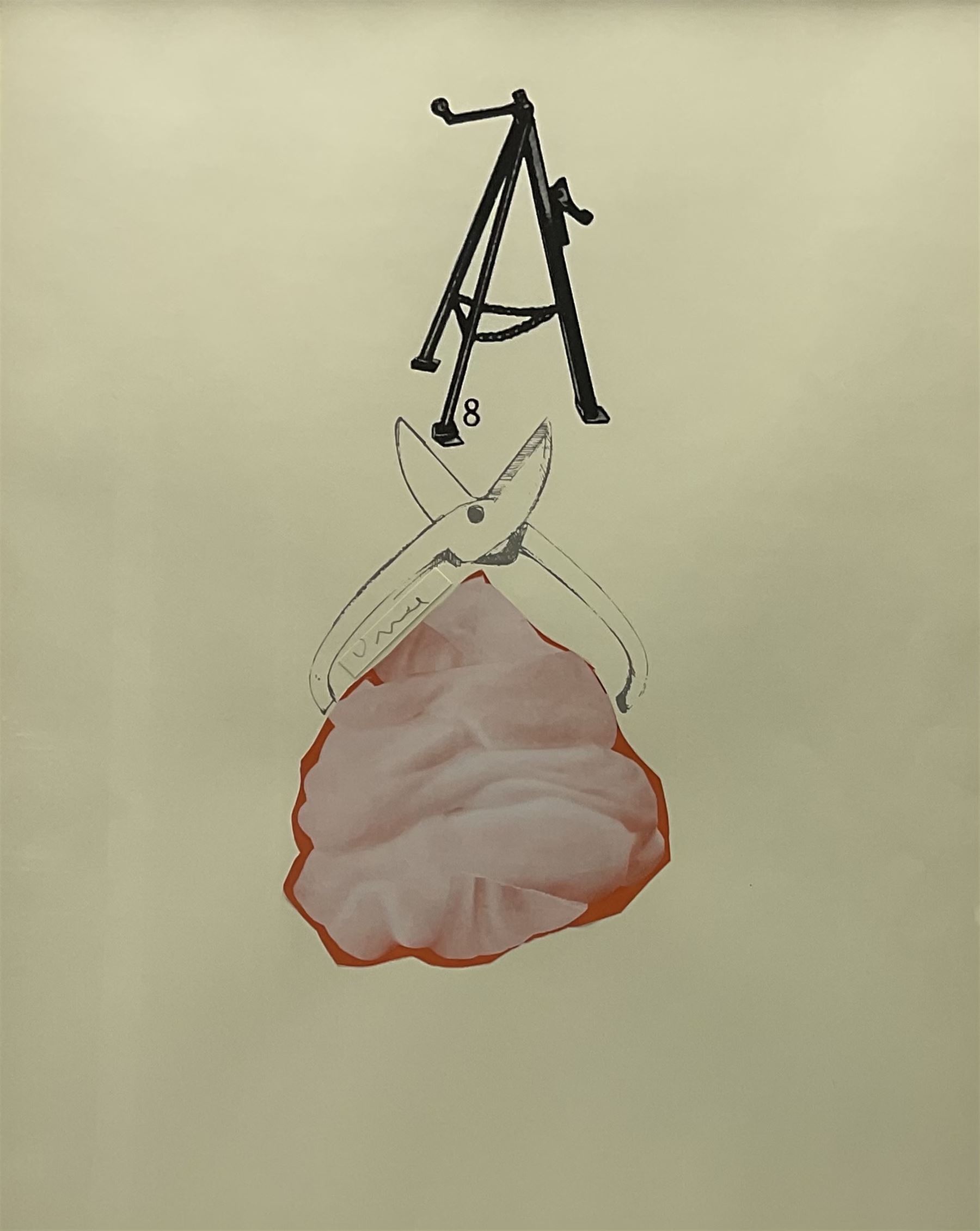 Jim Dine (American 1935-): 'Tool Box II' (Secateurs), limited edition screenprint with photographic element and half-tone collage signed in pencil, series produced in London 1966 with an edition of 150, 57cm x 45cm also inc. 'A Tool Box' catalogue