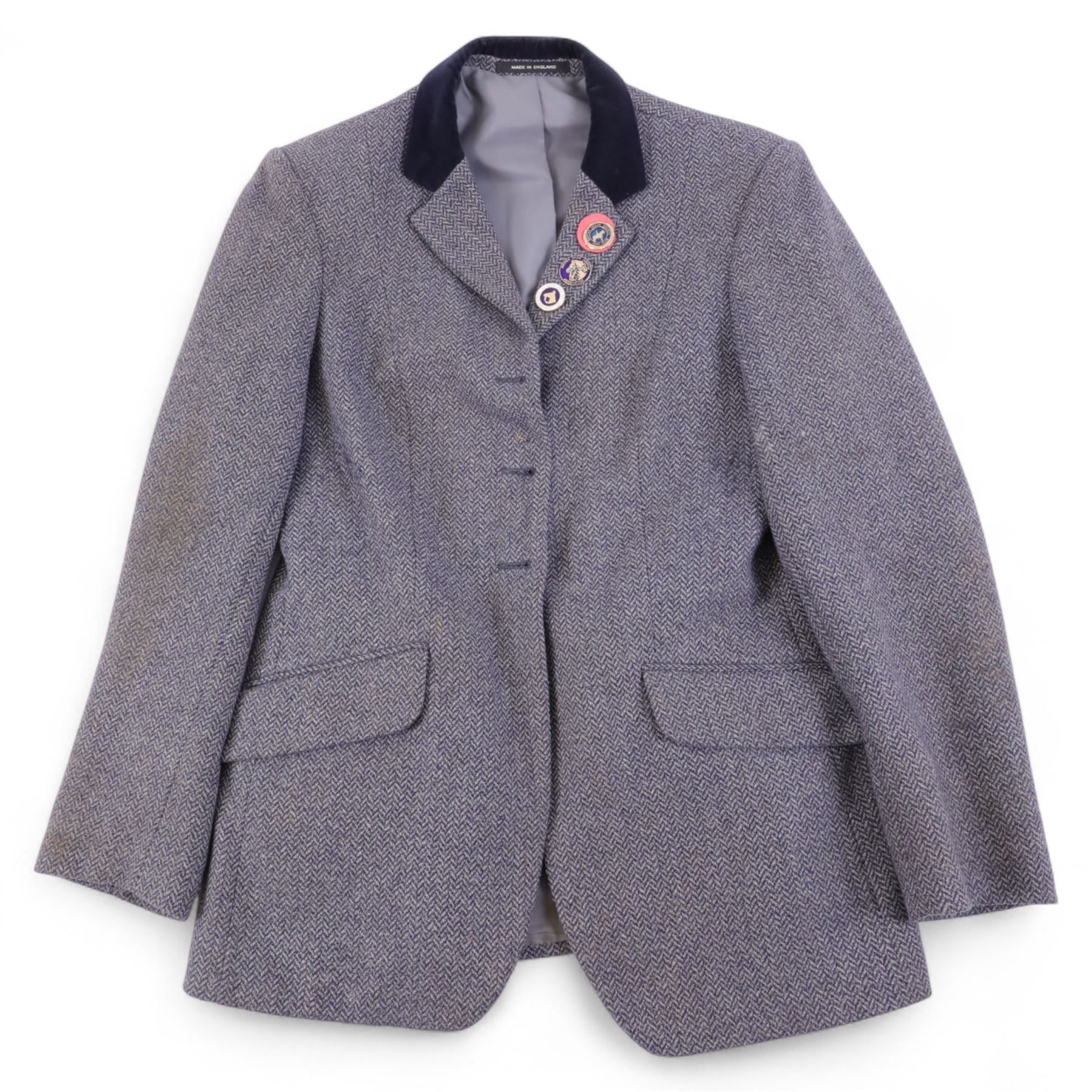 Scott & Co top hat, together with  bowler hat, two shooting sticks, WWII rubber long coat, two riding show jackets and other collectable items 