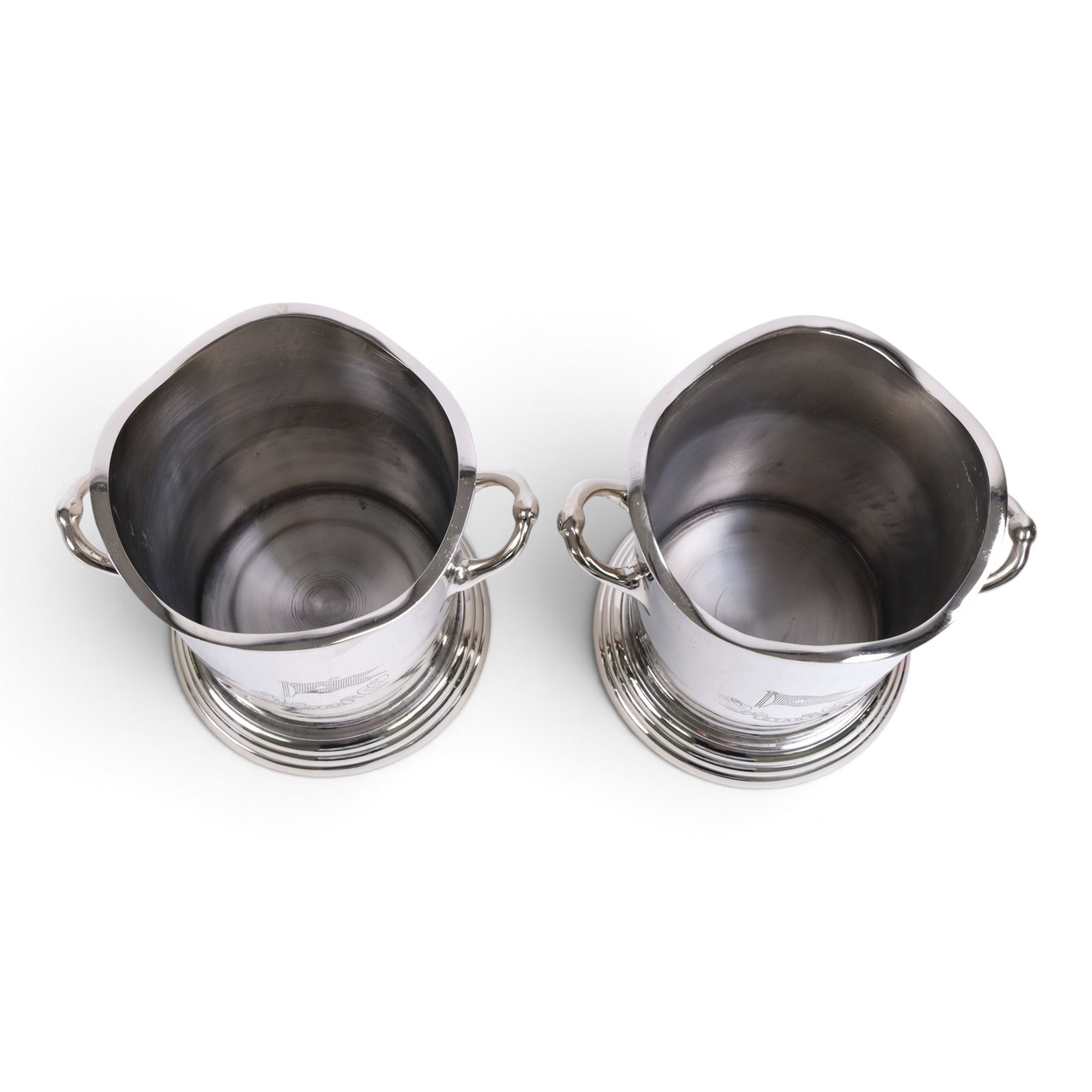 Pair white star line wine coolers, H24cm