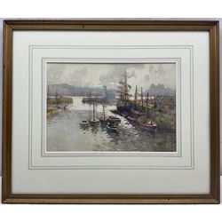 Harry Wanless (British c1872-1934): Scarborough Harbour, watercolour signed 21cm x 31cm