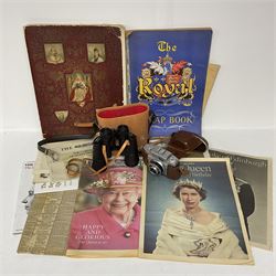 Pair of Zenith 8x40 Field binoculars together with Agfa camera with Silette lens, both in cases, and quantity of commemorative newspaper ephemera to include The Illustrated London News Record of the Glorious Reign of Queen Victoria