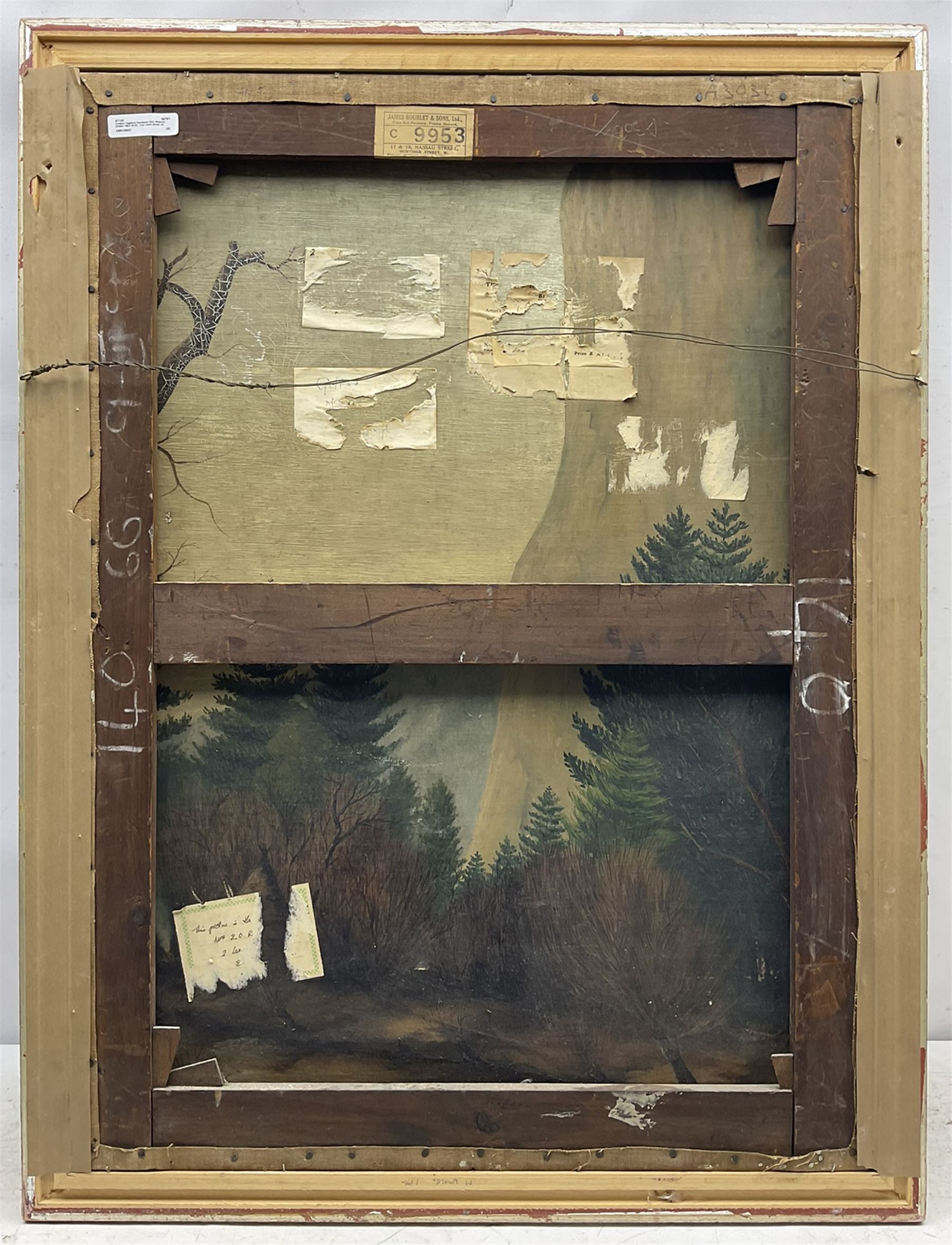 Evelyne Oughtred Buchanan (née Watson) (British 1883-1978): Tree Lined Street, oil on canvas signed, another oil sketch and remains of various labels verso 85cm x 62cm