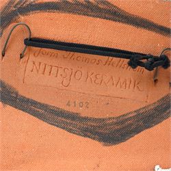 Thomas Hellström for the Swedish Nittsjö Keramik company - model of a trout, stamped verso, W55cm