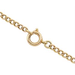 Gold Egyptian key design pendant, on 9ct gold link chain necklace