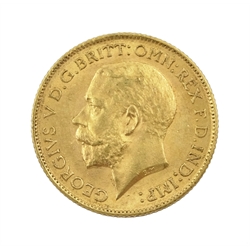 King George V 1912 gold half sovereign coin