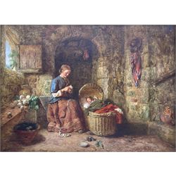 Alfred Provis (British 1818-1890): Peeling Turnips, oil on panel signed and dated 1879, 26cm x 35cm 
