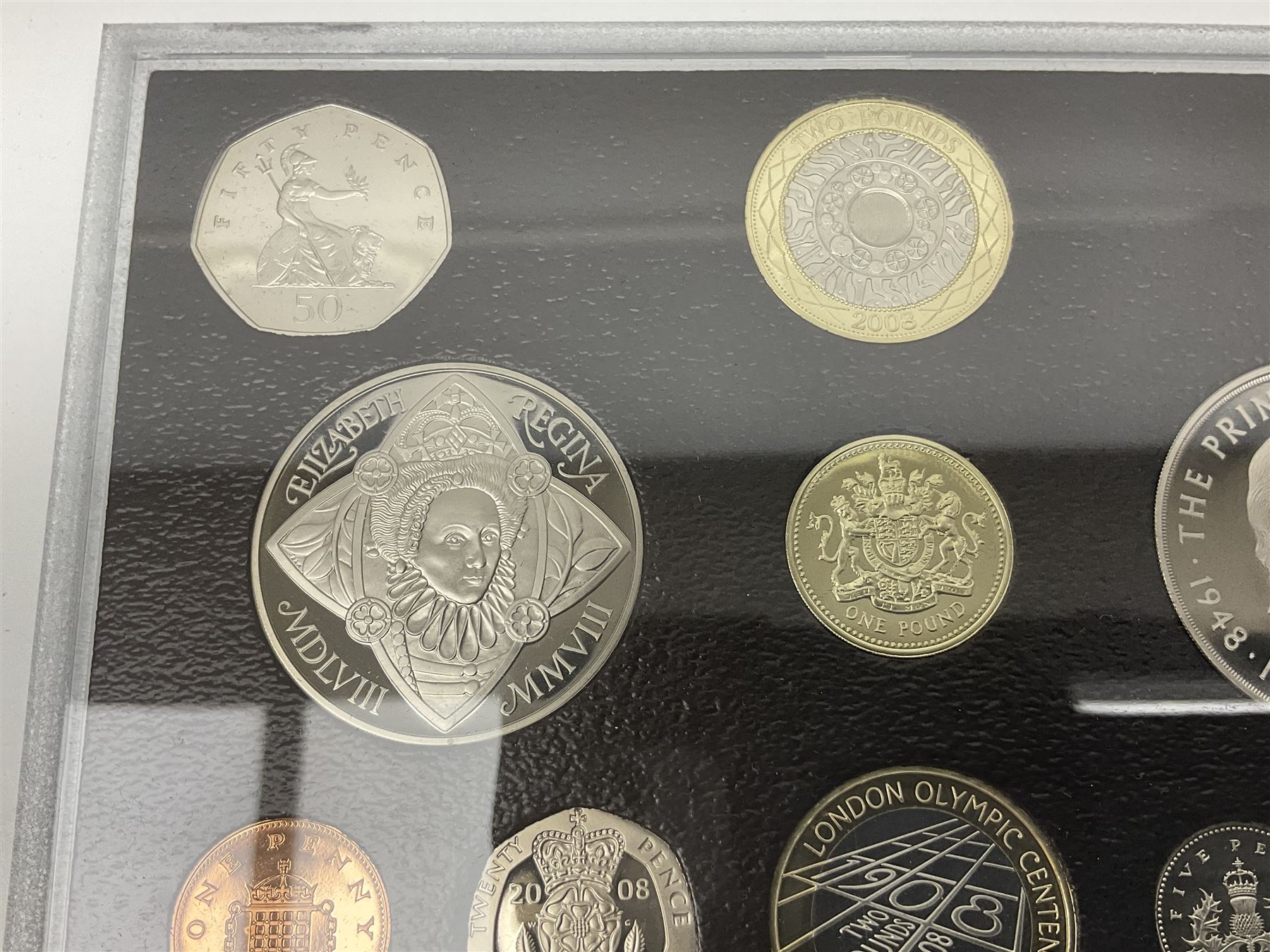 The Royal Mint United Kingdom 2008 executive proof coin set, boxed with certificate