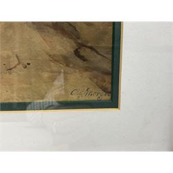 Alfred George Morgan (British 1848-1930): Wash Day in a Whitby Yard, watercolour signed 34cm x 25cm