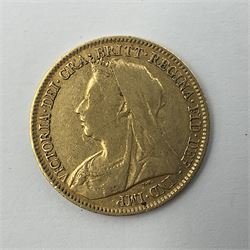 Queen Victoria 1896 gold half sovereign coin