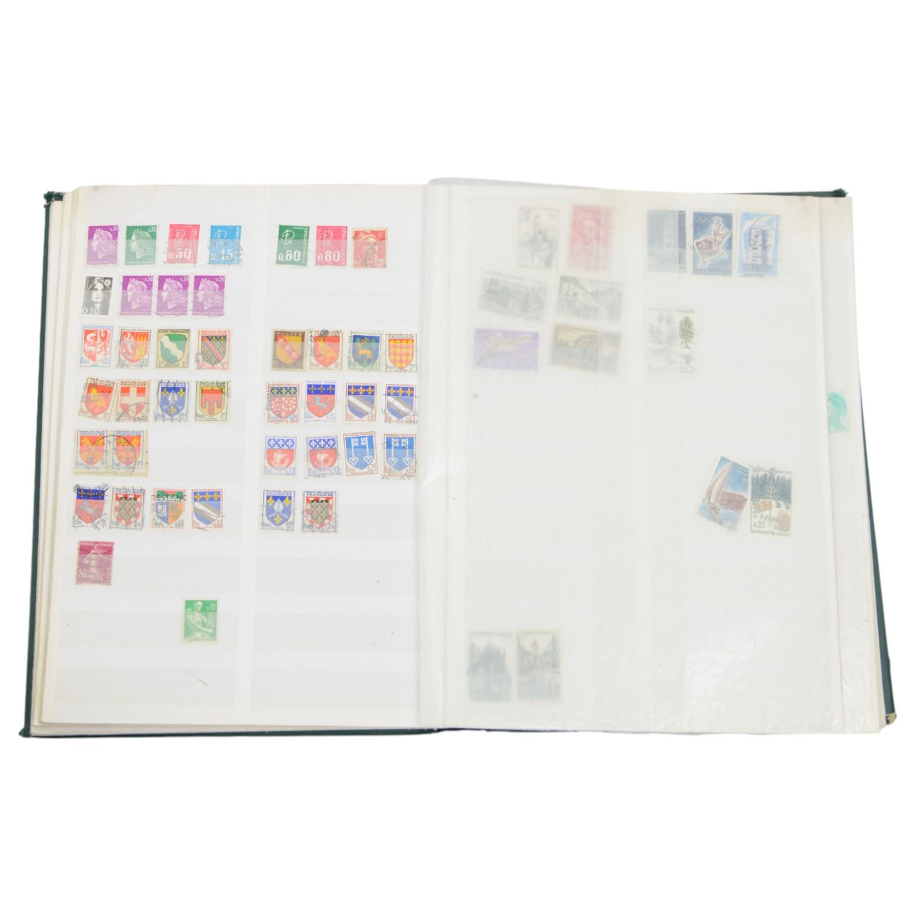 Great British and World stamps, including Portugal, Spain, Monaco, Vietnam etc, housed in various albums or folders and loose, in two boxes