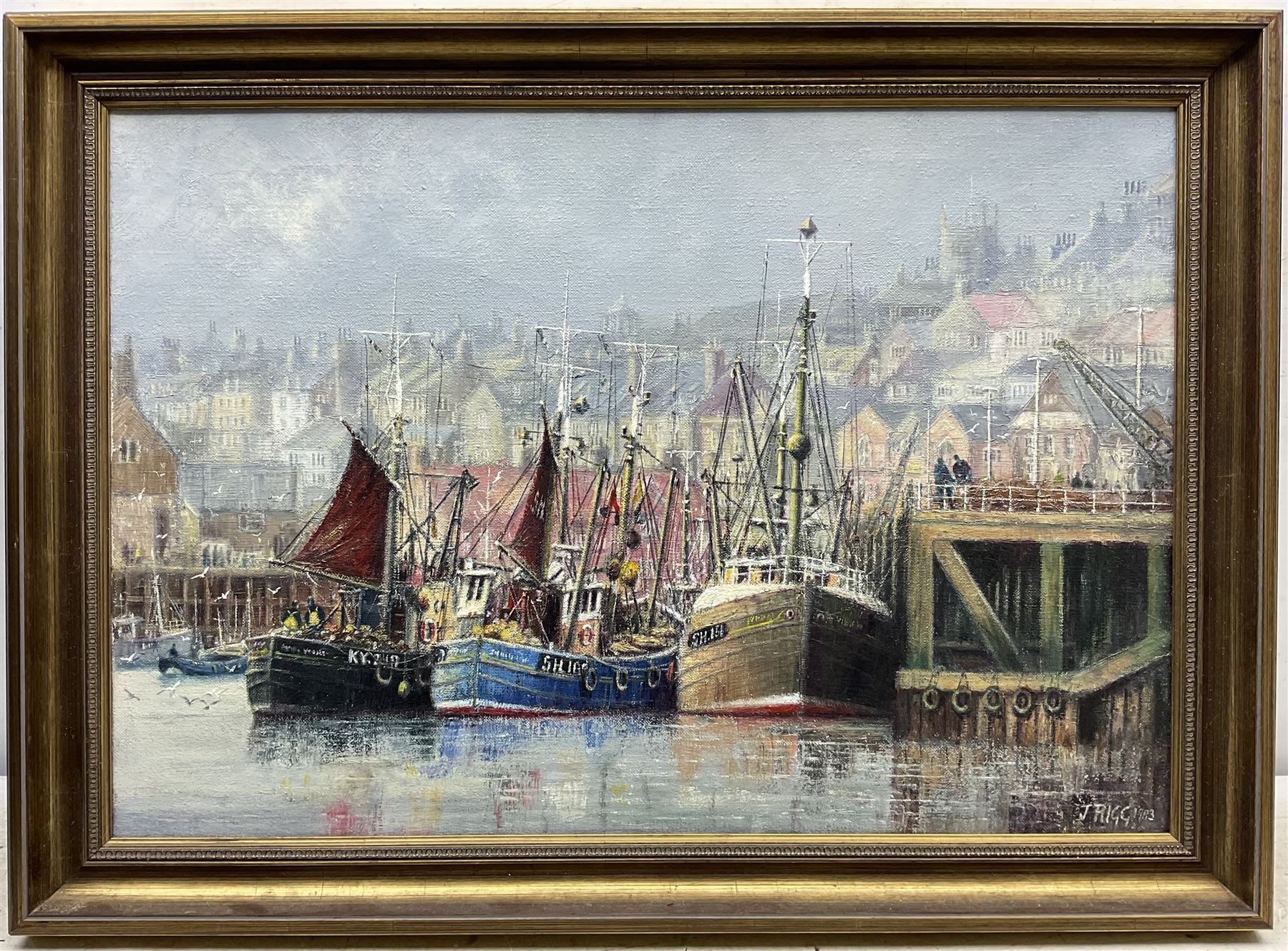 Jack Rigg (British  1927-2023): 'Morning Calm', oil on canvas signed and dated 1983, titled and dated 1984 verso 45cm x 65cm