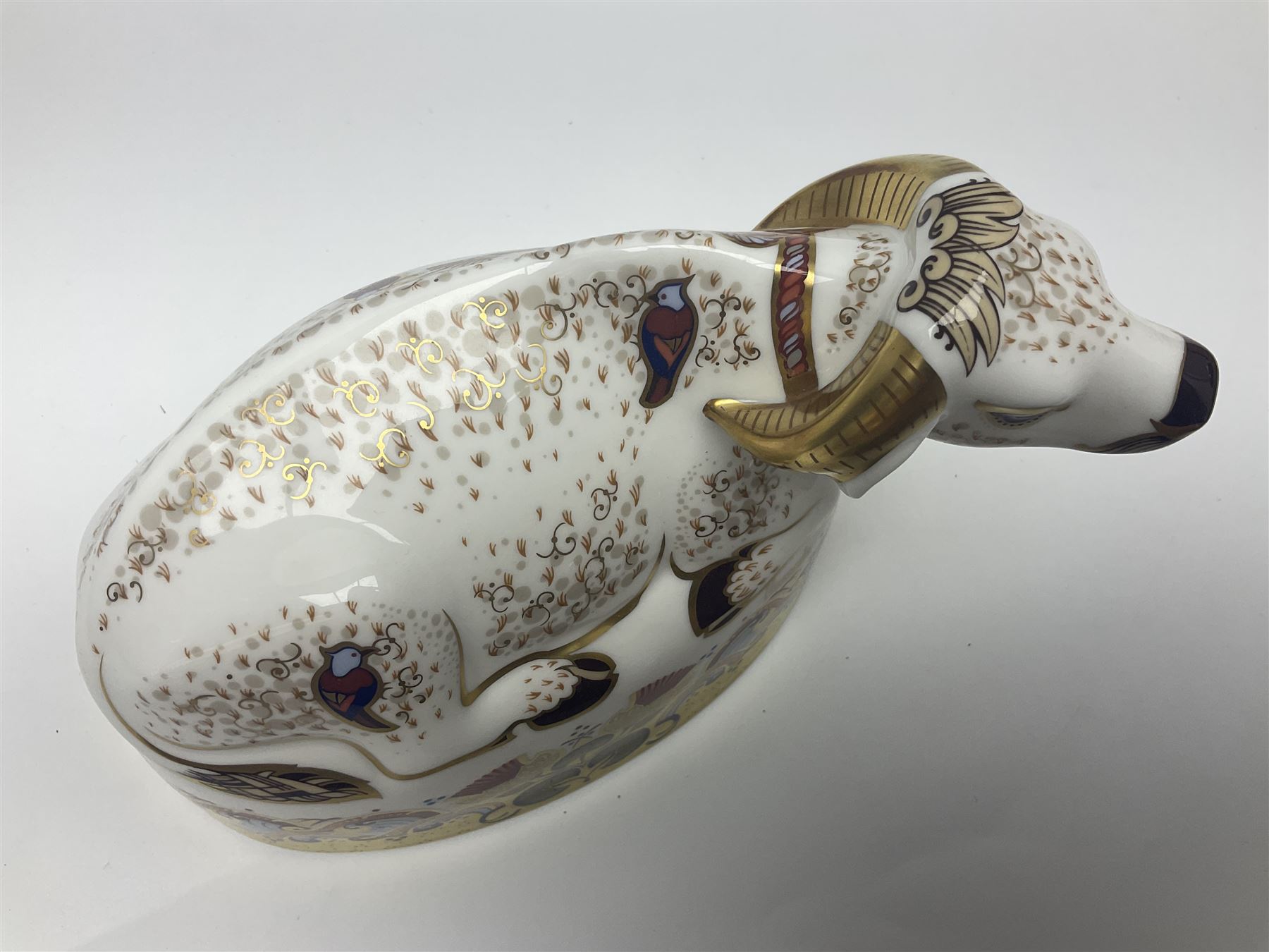 Royal Crown Derby paperweight, Harrods Water Buffalo, limited edition 75/350, with gold stopper and printed mark beneath, with certificate and original box