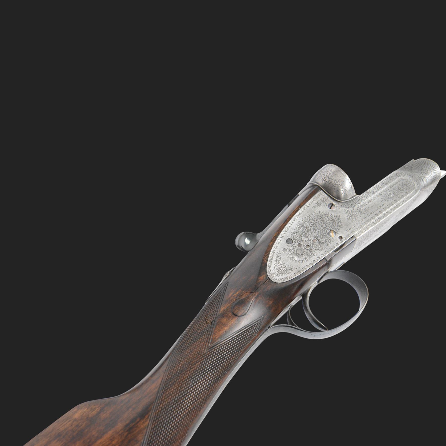 Holland and Holland 12 bore single trigger sidelock ejector, side by side double barrel shotgun with 76cm (30