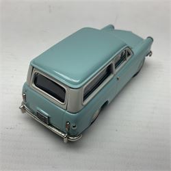 Four Lansdowne Models 1:43 scale models - 1956 Hillman minx Series 1 (Pearl grey over Fiesta blue); 1957 Hillman Husky Series 1 (Seacrest green/foam grey); 1960 Ford Consul MkII (Imperial maroon/smoke grey); and 1972 Vauxhall Ventora 3300 MkII; all boxed (4)