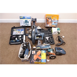  MacAllister COD251LSM slide mitre saw 1800W, a Power Craft PBF-1200 router, an angle grinder etc  