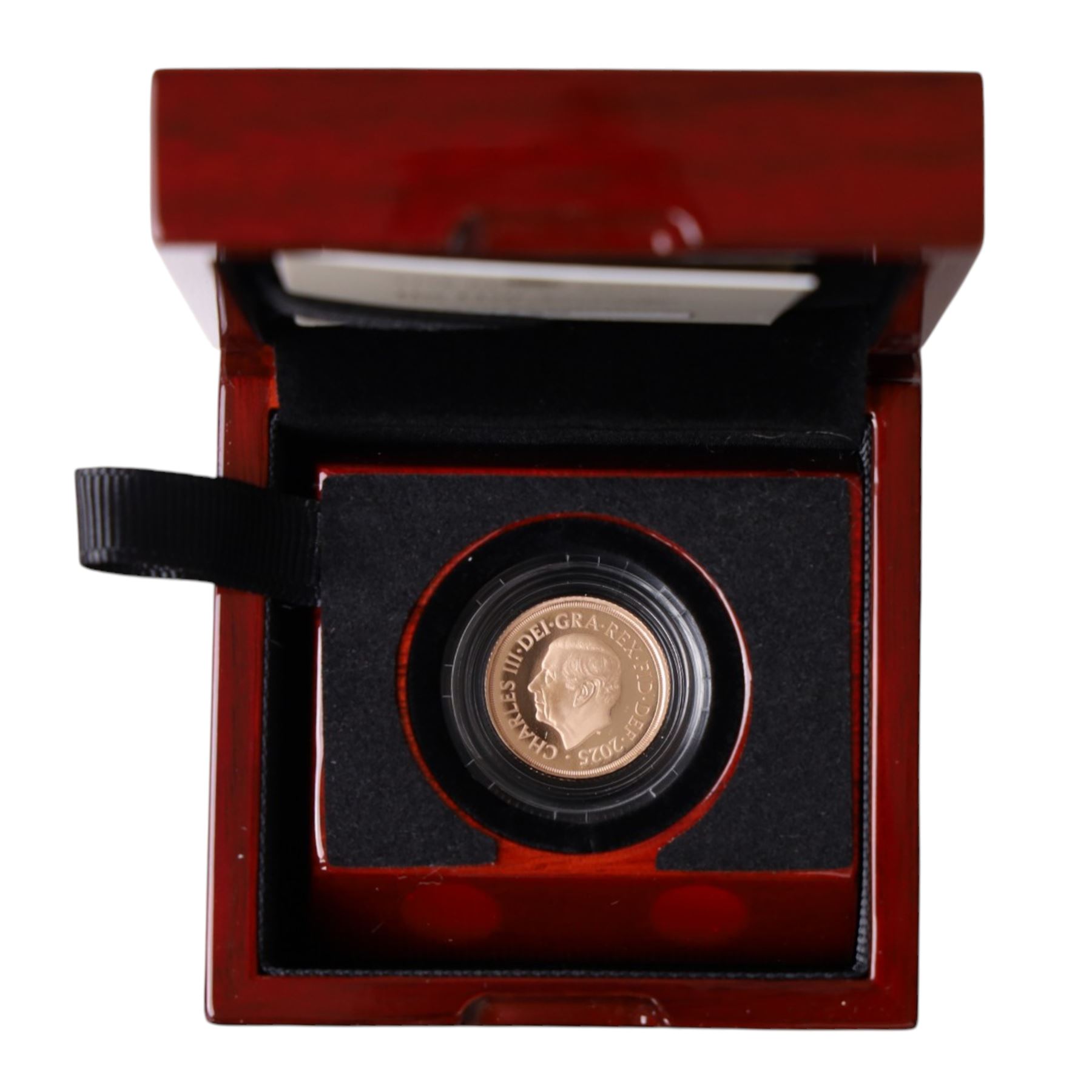 King Charles III 2025 gold proof half sovereign coin, cased and boxed with certificate