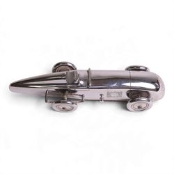 MG Magic Midget table lighter, circa 1933, chrome plated, engraved to the nose and on one side, marked beneath 'S&M, Made in England, Pat. no. 373219' 