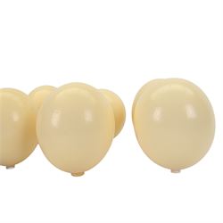 Six blown Ostrich (Struthio) eggs