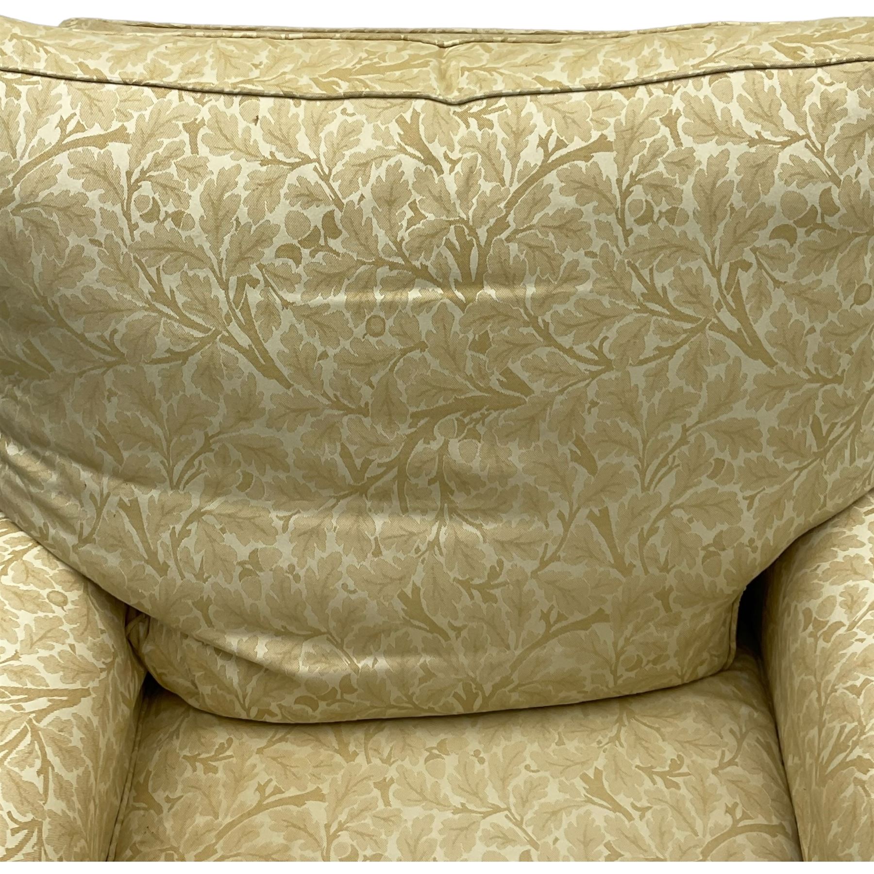 Multi-York - traditionally shaped armchair, upholstered in oak leaf and acorn patterned fabric
