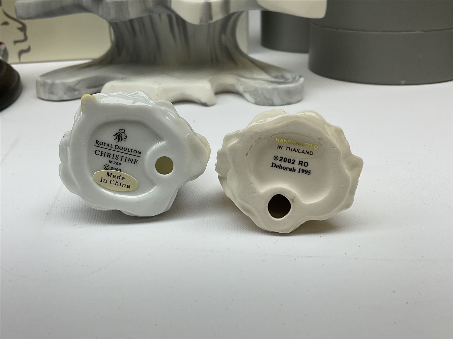 Six Royal Doulton Pretty Ladies figures, comprising Rebecca, Belle, Deborah, Jennifer, Jessica, and Lauren, with display stand, together with ten Royal Daulton Miniature Ladies figures, Ninette, Christine, Rachel, Elizabeth, Margret, Karen, Elaine, Victoria, Jane, and Susan, with display stand, all with boxes. 