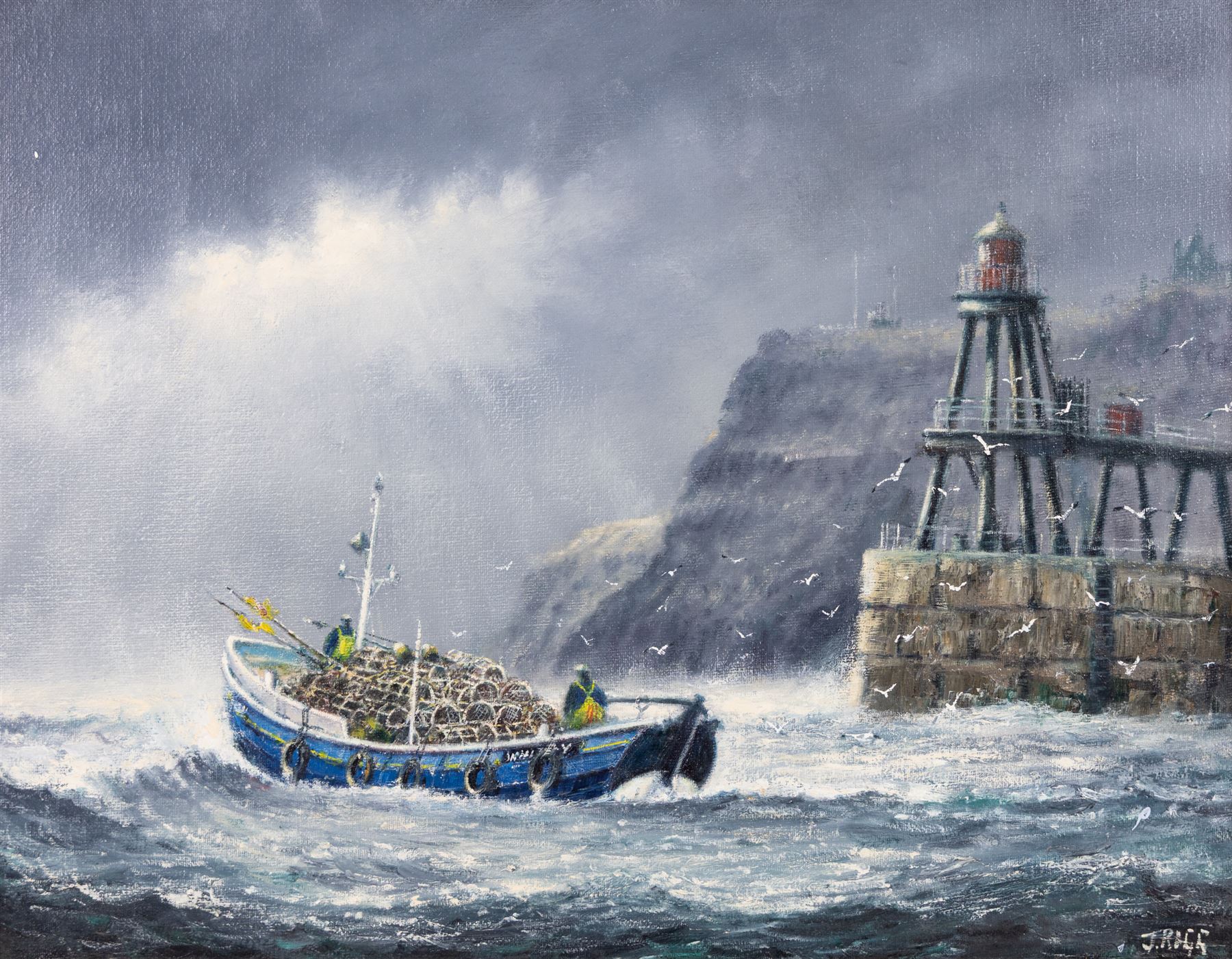 Jack Rigg (British 1927-2023): 'Yorkshire Cobble', oil on canvas board signed, titled and dated 1984 verso, 34cm x 44cm 