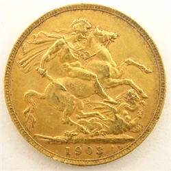  King Edward VII 1903 gold full sovereign, Perth mint  