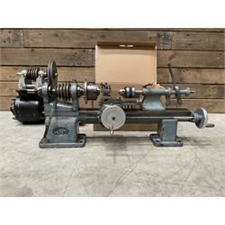 WM precision lathe with Thompson Houston electric motor together with Alfred Herbert die head and bits