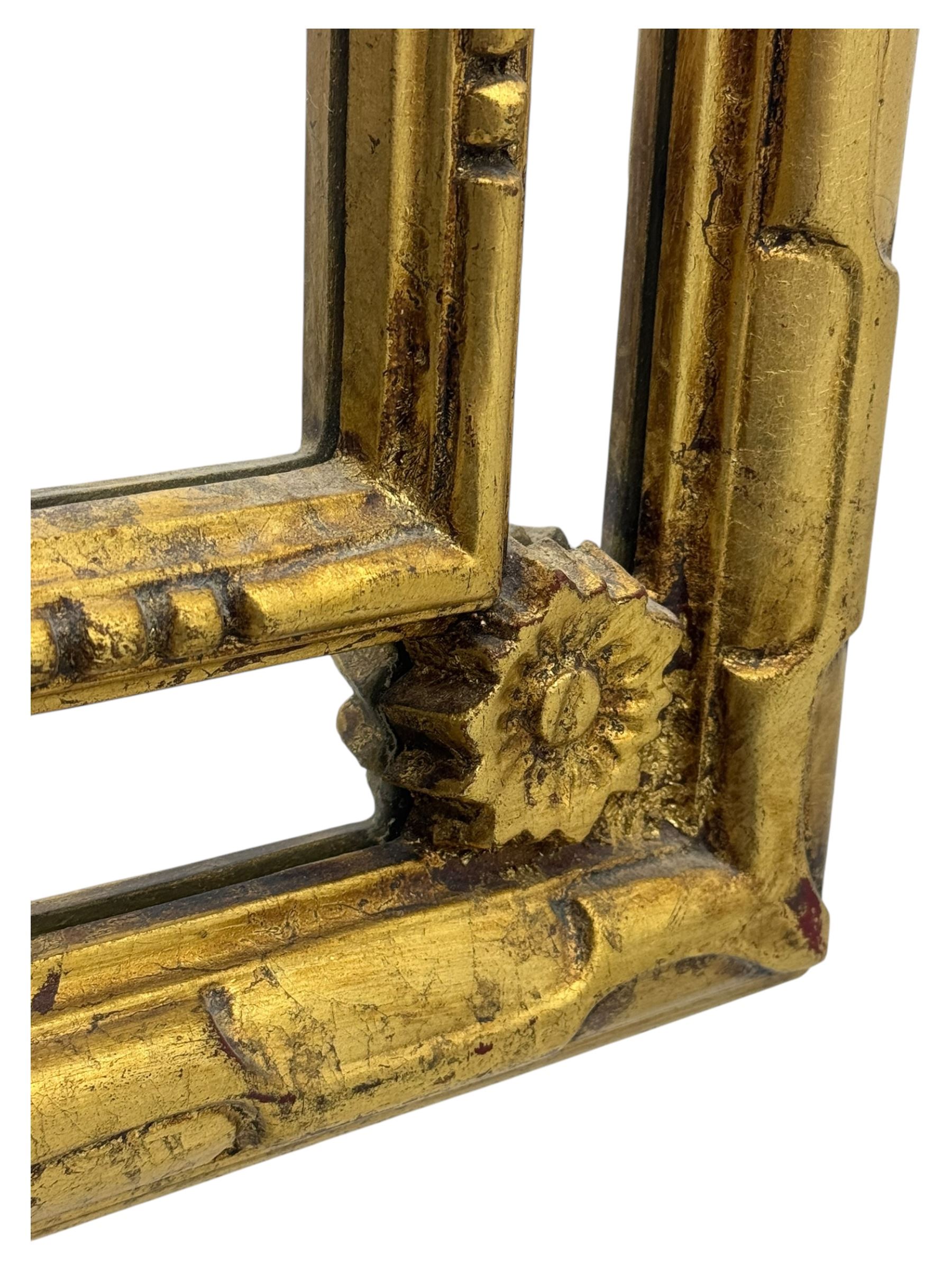 Belgian gilt framed wall mirror, bevelled plate set in mirrored border