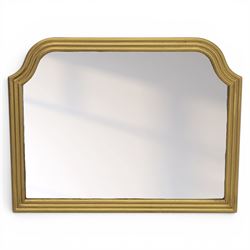 Botanical design wall mirror, the mirror plate decorated with printed botanical motifs and enclosed by a moulded frame