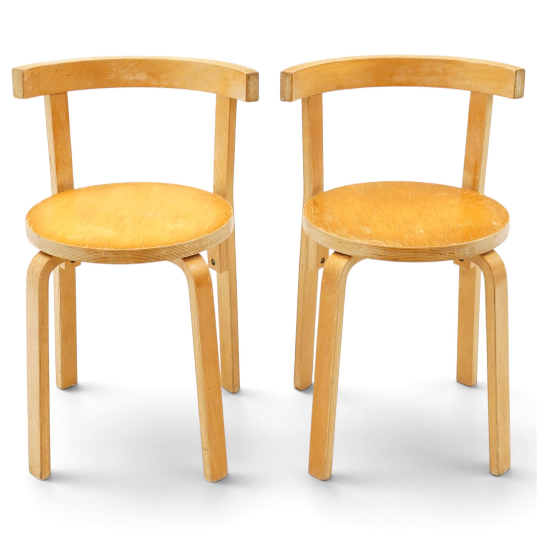 Alvar Aalto (Finnish 1898-1976) for Artek, distributed by Finmar - pair of model 68 chair, of bentwood construction