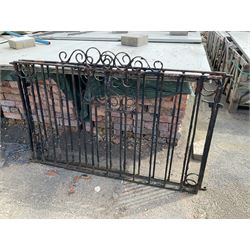 Pair of wrought iron driveway gates, 138cm x 86cm each - THIS LOT IS TO BE VIEWED AND COLLECTED BY APPOINTMENT FROM THE CAYLEY ARMS, HIGH STREET, BROMPTON-BY-SAWDON, YO13 9DA