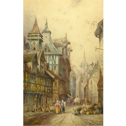 Charles James Keats (British 19th century): 'Rouen', watercolour signed 49cm x 31cm