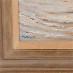 Michelle Saunders (British 1936-): Paddling in the Sunshine, oil on canvas signed 26cm x 34cm 