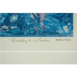 Bradley A TePaske (American 20th century): 'Aphrodite's Green Moon', colour print signed in pen 55cm x 52cm