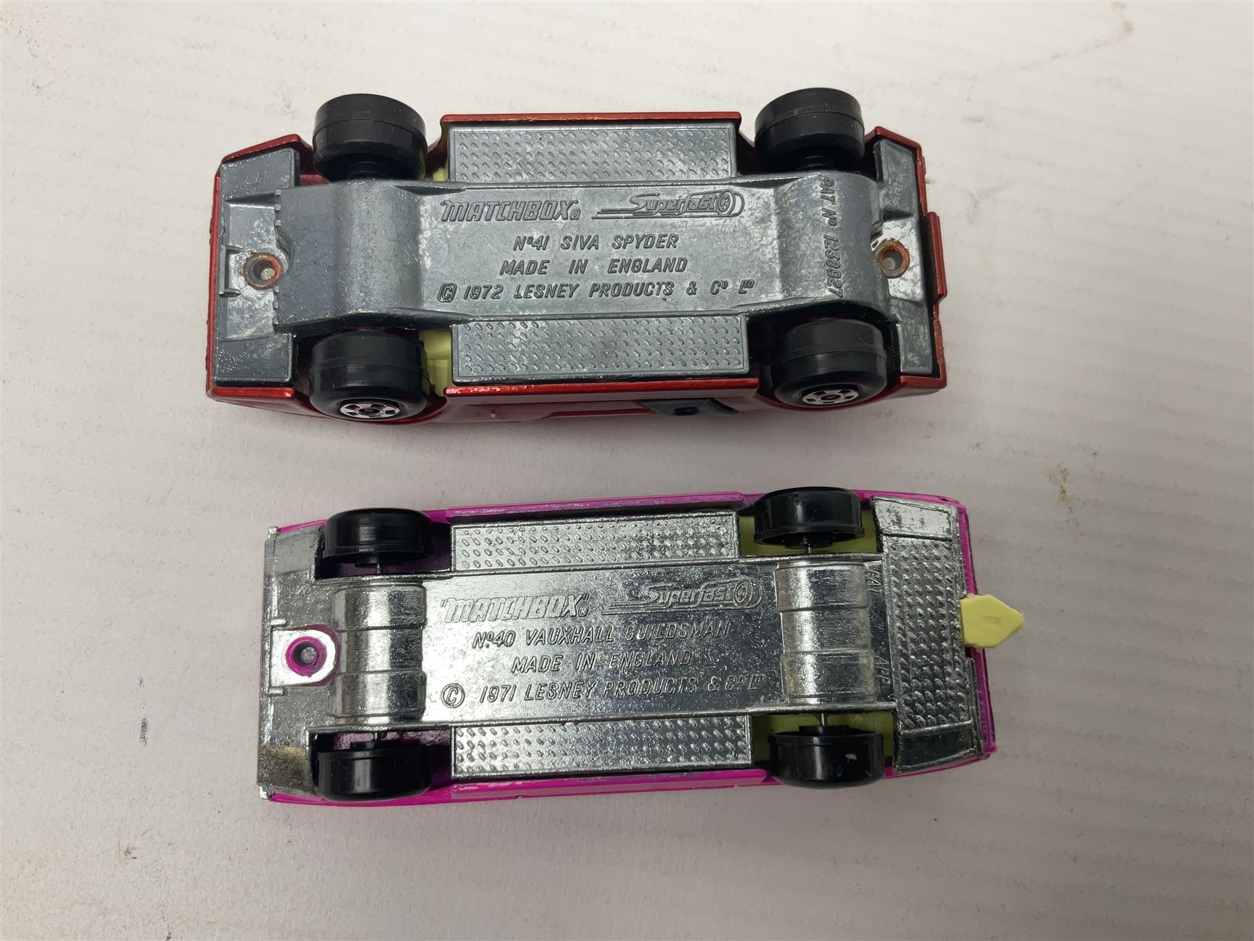 Matchbox 1-75 Series ex-shop stock - eight models comprising 30d Beach Buggy, 32d Maserati Bora, 34d Formula 1 Racing Car, 36d Hot Rod Draguar, 39d Clipper, 40d Vauxhall Gildsman, 41d Siva Spyder and 43d Dragon Wheels; all boxed (8)