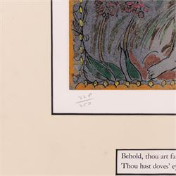 Edward Harris Wolfe (South African 1897-1982): 'Song of Songs', set of twelve limited edition lithographs on silvered paper each signed and numbered 228/250 in pencil, 36cm x 26cm, in matching frames (12)