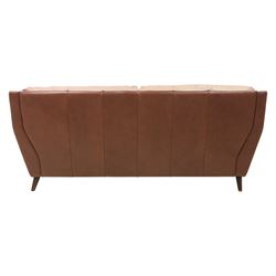 Sofology - grand two cushion three seat sofa, and matching two seater, upholstered in cocoa brown leather
Lengths: 210cm and 165cm