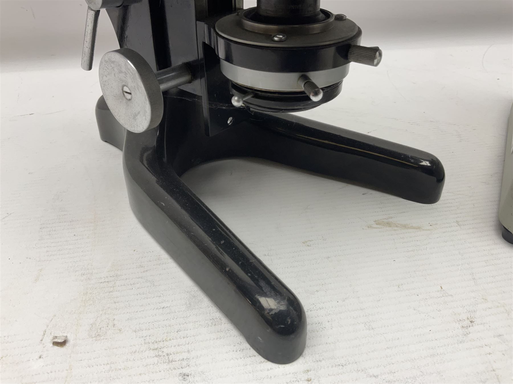 Three Binocular microscopes, comprising two W. Watson & Sons Bactil no 110331 and 107773 and Tasco LMSQF-F