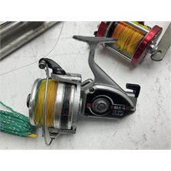 Abu Ambassadeur 7000 multiplier reel, Tenax century Ex4000 reel, fishing rods, nets and other fishing equipment 