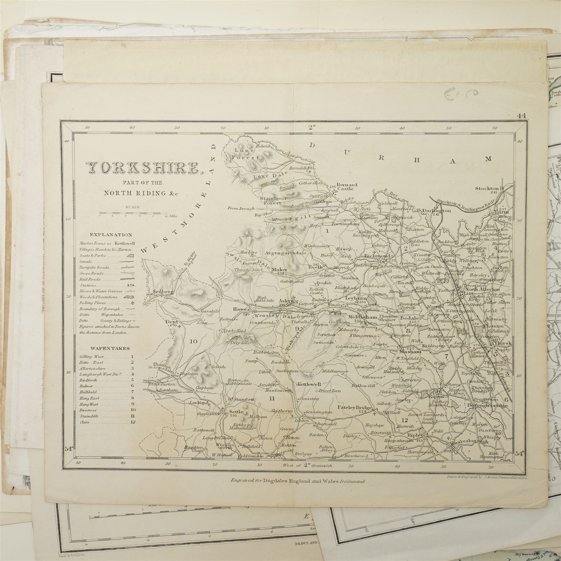 Large collection of 18th century and later maps, including John Cary, Thomas Moule, Jones, Oddy, Winkles etc. including those of Oxford City and University, Russian Empire, Europe, Cape Colony and Crimea (50+) (unframed)