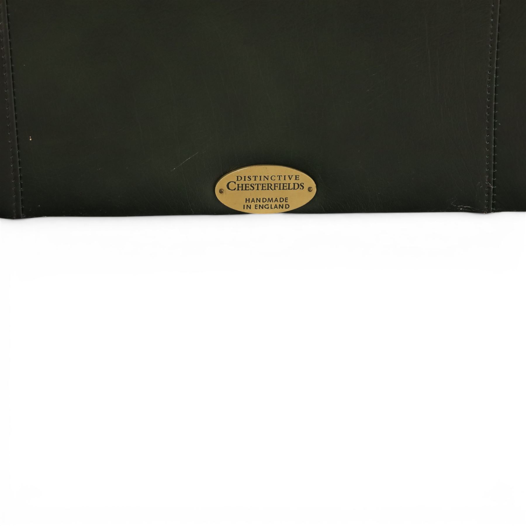Distinctive Chesterfields - Chesterfield two cushion sofa, upholstered in green deeply buttoned leather